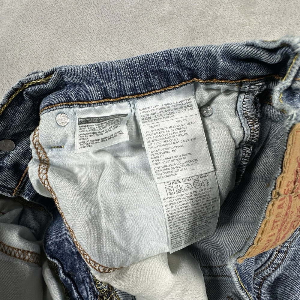 Levi's 514 Straight Fit Jeans Mens 32x30 Blue Denim Distressed Casual Classic - Picture 7 of 13